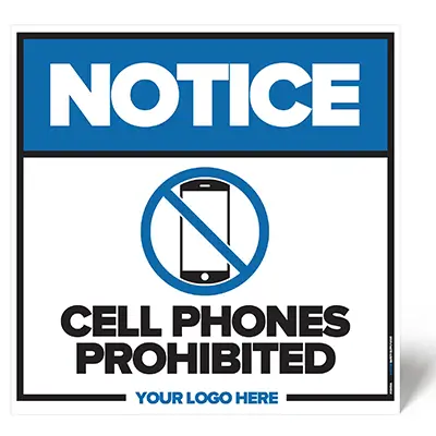 Cellular Phones Prohibited safety sign