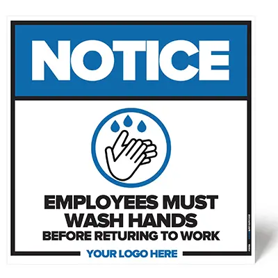 Employees Must Wash Hands sign