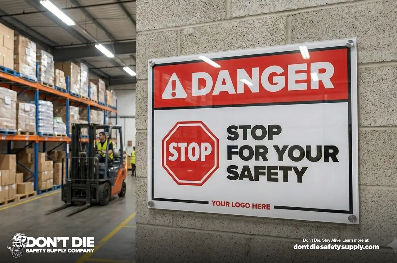 Workplace Stop and Danger Sign (Warehouse)