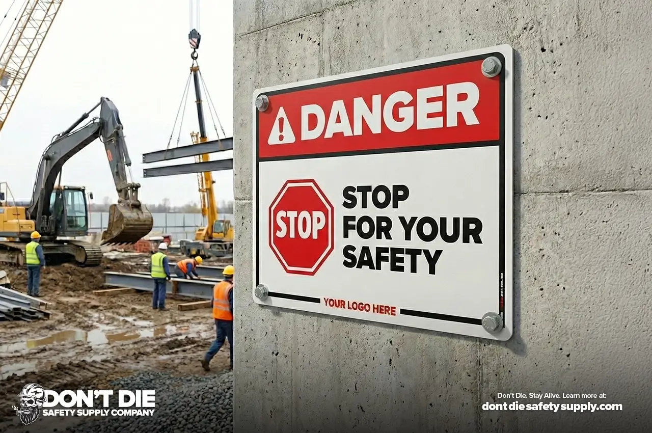 Workplace Stop and Danger Sign (Construction Site)