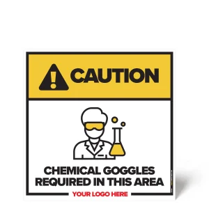 Chemical Goggles Required Safety Sign