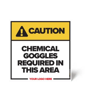 Chemical Goggles Required Safety Sign