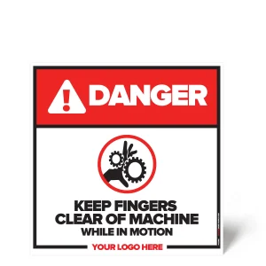 Keep Fingers Clear Safety Sign