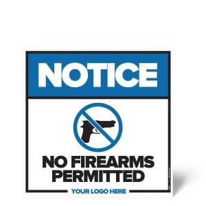 No Firearms Allowed Safety Sign