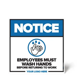 Employees Must Wash Hands Sign