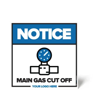 Main Gas Cut Off Sign