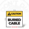 Buried Cable Safety Sign, 24 × 24 inch, iconless design, SKU 01128B