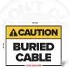 Buried Cable Safety Sign, 36 × 48 inch, iconless design, SKU 01128B