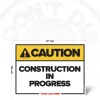Caution Construction in Progress safety sign, 24 x 32 inch iconless warning design