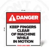 36"x36" Keep Fingers Clear Safety Sign for safety visibility in industrial workplaces