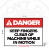 36"x48" Keep Fingers Clear Safety Sign used in facility entrances