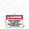 12"x16" Keep Fingers Clear Safety Sign used in active jobsites
