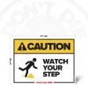Watch Your Step caution safety sign, 24 x 32 inch layout with tripping hazard pictogram