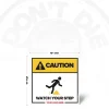 Watch Your Step caution safety sign, 12 x 12 inch layout with tripping hazard pictogram