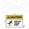 Watch Your Step caution safety sign, 12 x 16 inch layout with tripping hazard pictogram